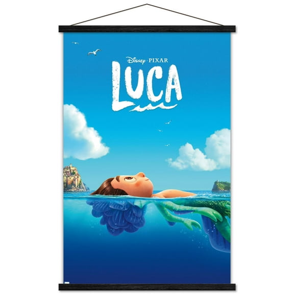 Disney Pixar Luca - Teaser Wall Poster with Wooden Magnetic Frame, 22.375" x 34"