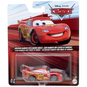 Disney / Pixar Metal Lightning McQueen with Racing Wheel Diecast Car