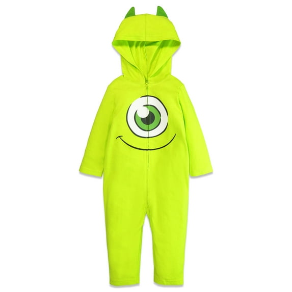 Disney Pixar Monsters Inc. Mike Infant Baby Boys Zip Up Cosplay Coverall Newborn to Big Kid