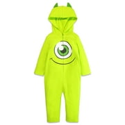 Disney Monsters Inc. Little Kids' Boy or Girl Cosplay Hooded One Piece Mike Lime Green