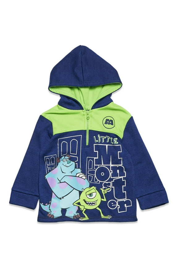 Pixar Monsters Inc. Mike Sully Little Boys Half Zip Hoodie Toddler to Big Kid