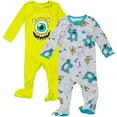 thumbnail image 1 of Disney Pixar Monsters Inc. Mike Sully Newborn Baby Boys 2 Pack Zip Up Snap Cosplay Sleep N' Plays Newborn to Infant, 1 of 5