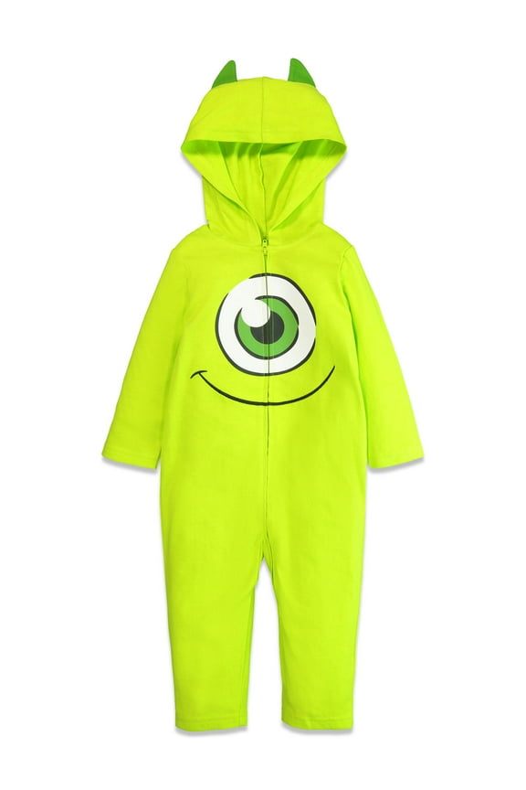 Pixar Monsters Inc. Mike Toddler Boys Zip Up Cosplay Coverall Newborn to Big Kid