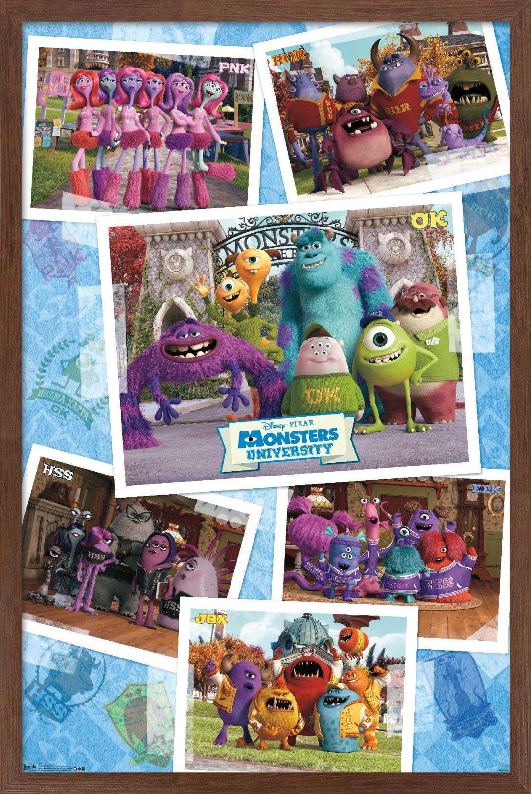 Disney Pixar Monsters University - Grid Wall Poster, 14.725" x 22.375", Framed