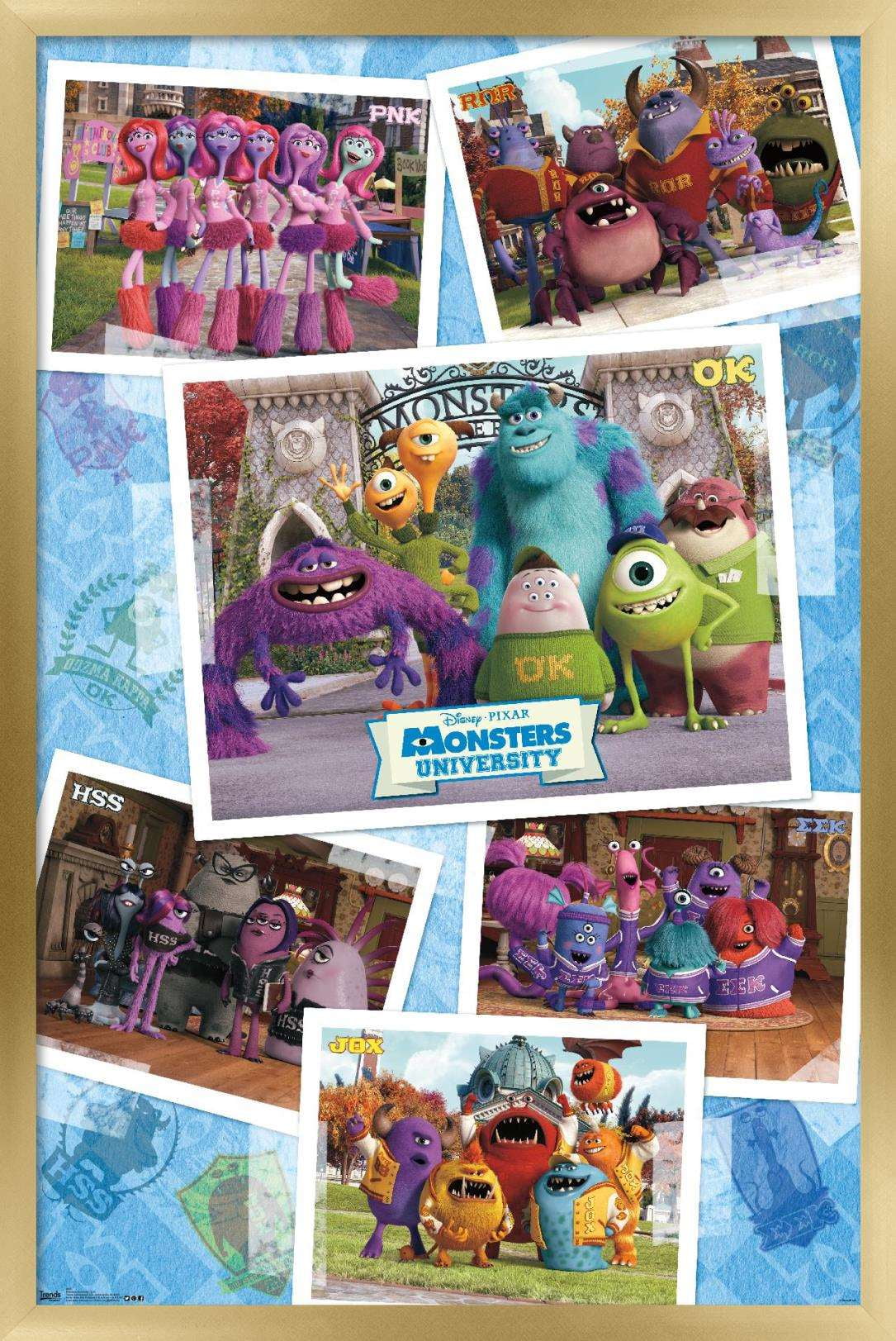 Disney Pixar Monsters University - Grid Wall Poster, 22.375" x 34", Framed