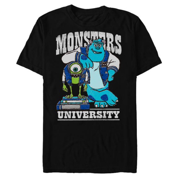 Disney Pixar Monsters University Mike and Sulley T-Shirt- Short Sleeve Blended T-Shirt for Adults - Customized-Black