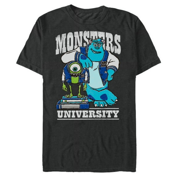 Disney Pixar Monsters University Mike and Sulley T-Shirt- Short Sleeve Blended T-Shirt for Adults - Customized-Dark Heather