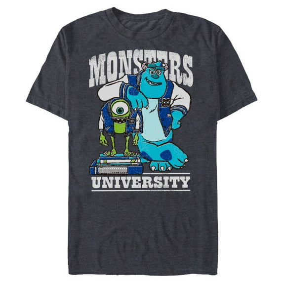 Disney Pixar Monsters University Mike and Sulley T-Shirt- Short Sleeve Blended T-Shirt for Adults - Customized-Navy Heather