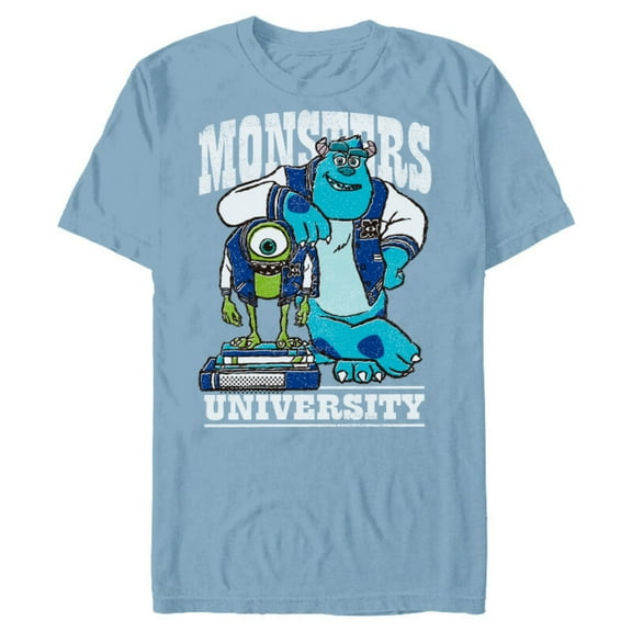 Disney Pixar Monsters University Mike and Sulley T-Shirt- Short Sleeve Blended T-Shirt for Adults - Customized-Ocean Blue