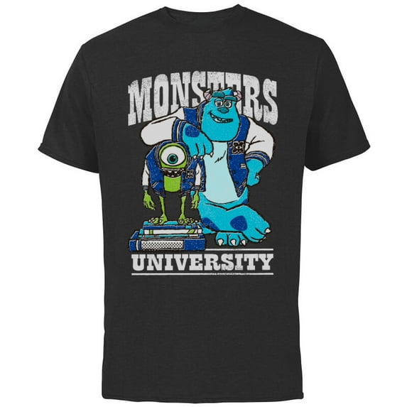 Disney Pixar Monsters University Mike and Sulley T-Shirt - Short Sleeve Cotton T-Shirt for Adults - Customized-Black