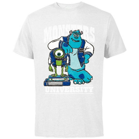 Disney Pixar Monsters University Mike and Sulley T-Shirt - Short Sleeve Cotton T-Shirt for Adults - Customized-White