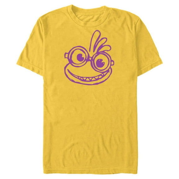 Disney Pixar Monsters University Randy Boggs Sketch T-Shirt- Short Sleeve Blended T-Shirt for Adults - Customized-Yellow