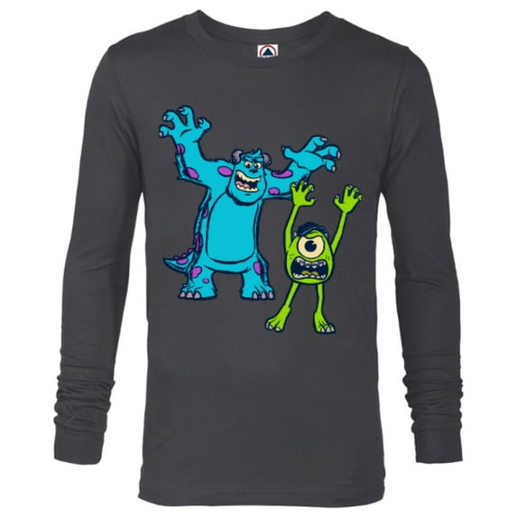Disney Pixar Monsters University Sulley and Mike T-Shirt - Long Sleeve T-Shirt for Men - Customized-Charcoal Heather