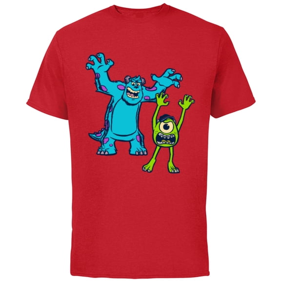 Disney Pixar Monsters University Sulley and Mike T-Shirt - Short Sleeve Cotton T-Shirt for Adults - Customized-Red