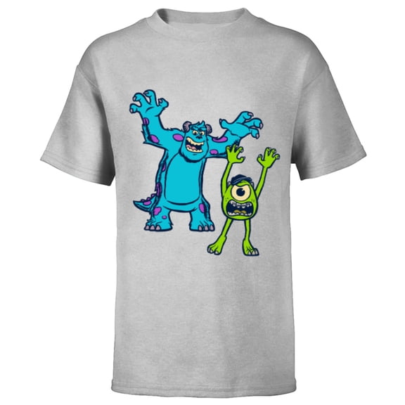 Disney Pixar Monsters University Sulley and Mike T-Shirt - Short Sleeve T-Shirt for Kids - Customized-Athletic Heather