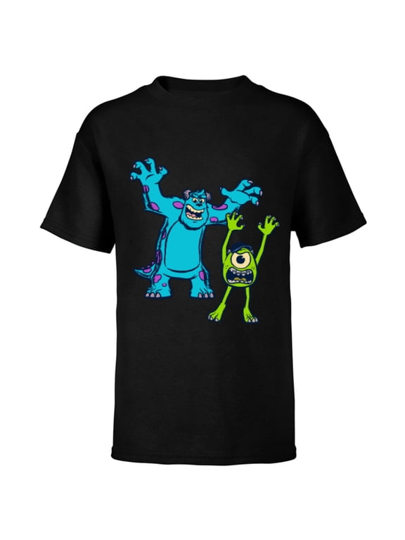 Disney Pixar Monsters University Sulley and Mike T-Shirt - Short Sleeve T-Shirt for Kids - Customized-Black
