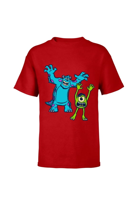 Disney Pixar Monsters University Sulley and Mike T-Shirt - Short Sleeve T-Shirt for Kids - Customized-Red