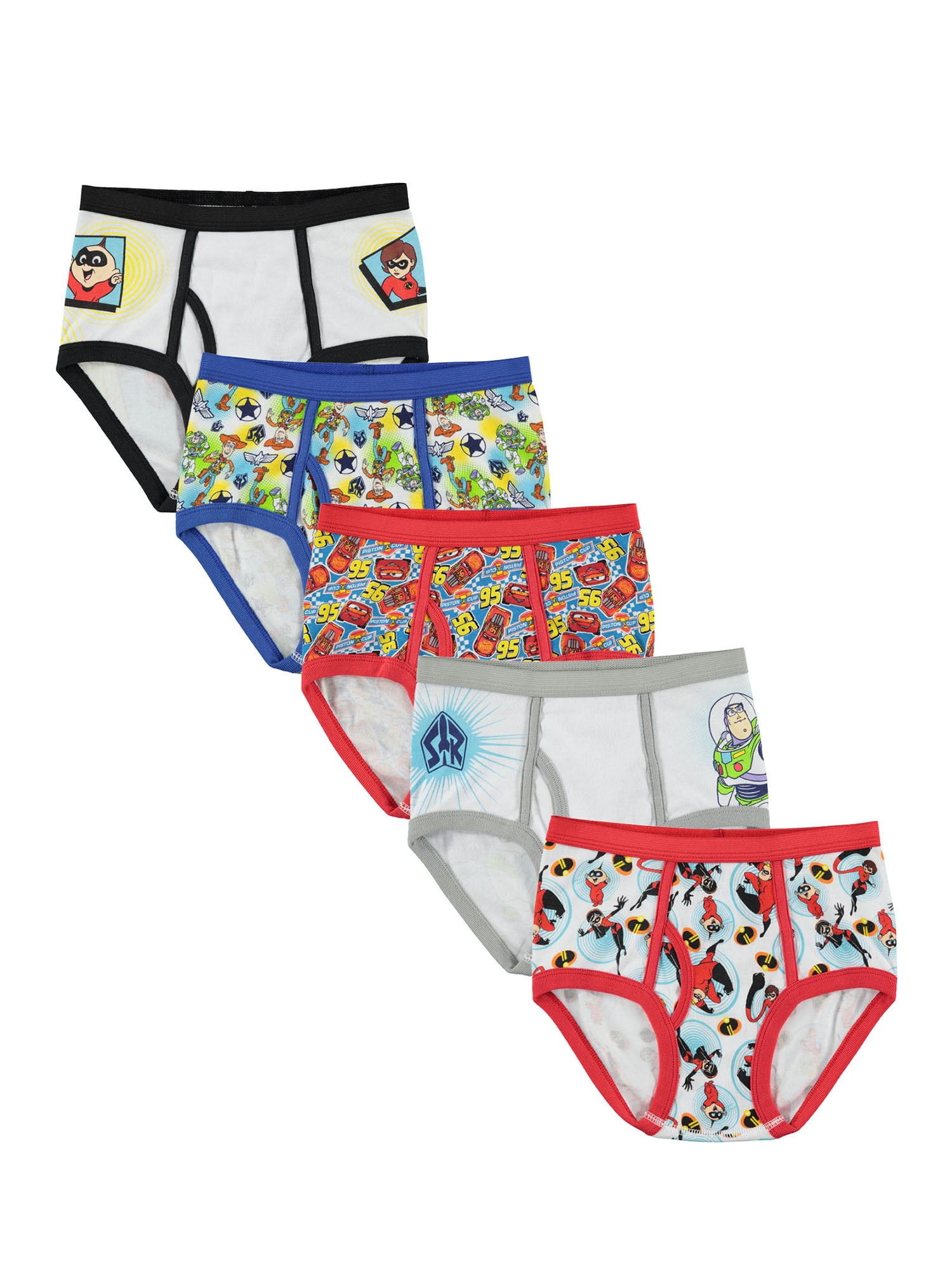 Disney Pixar Multi-Pack: Toy Story, Cars, & The Incredibles Boys Underwear, 5 Pack Briefs (Little Boys & Big Boys)
