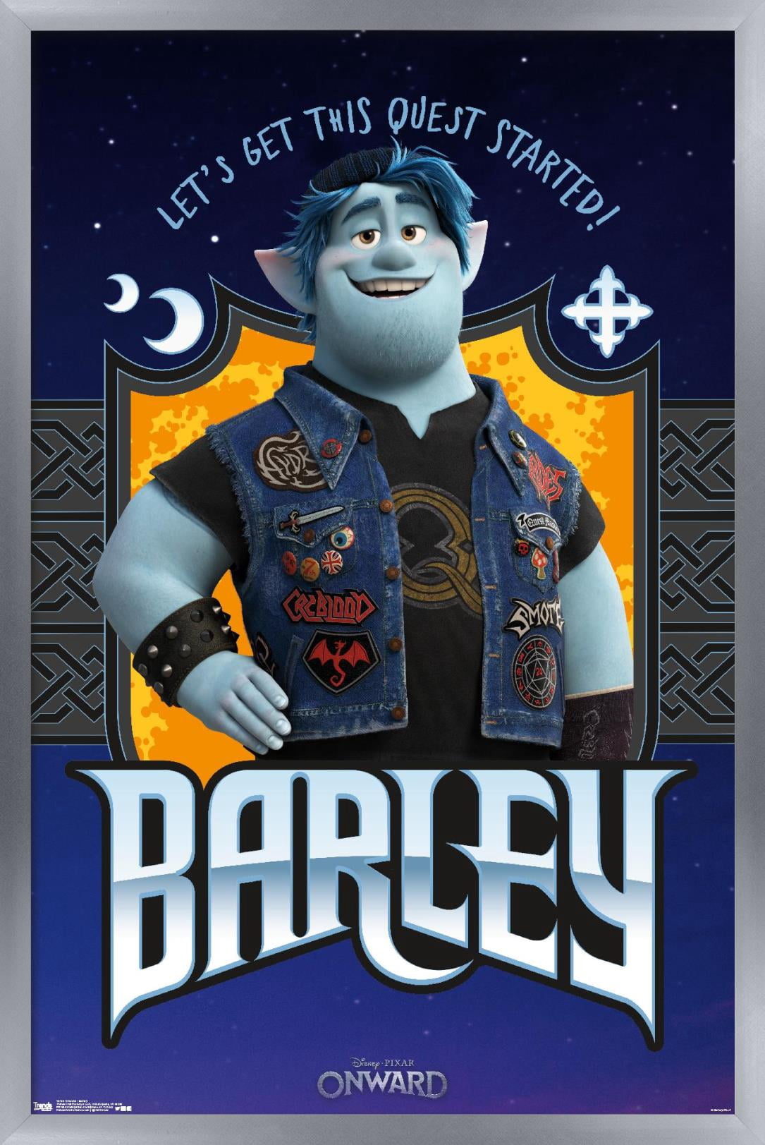 Disney Pixar Onward - Barley Wall Poster, 14.725" x 22.375" Framed
