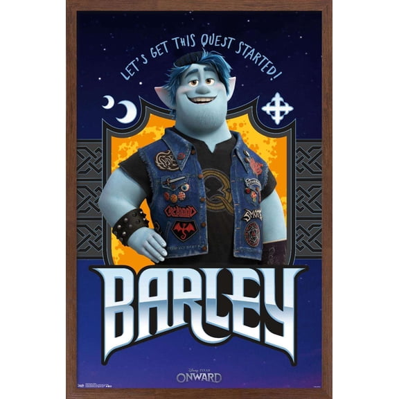 Disney Pixar Onward - Barley Wall Poster, 22.375" x 34", Framed