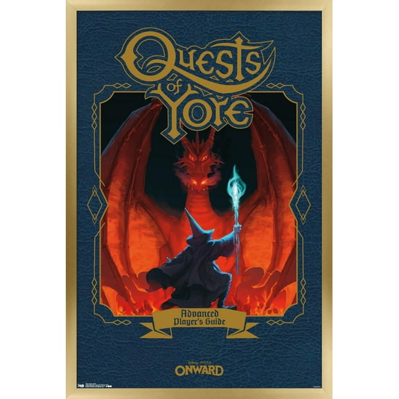 Disney Pixar Onward - Book Wall Poster, 14.725" x 22.375", Framed