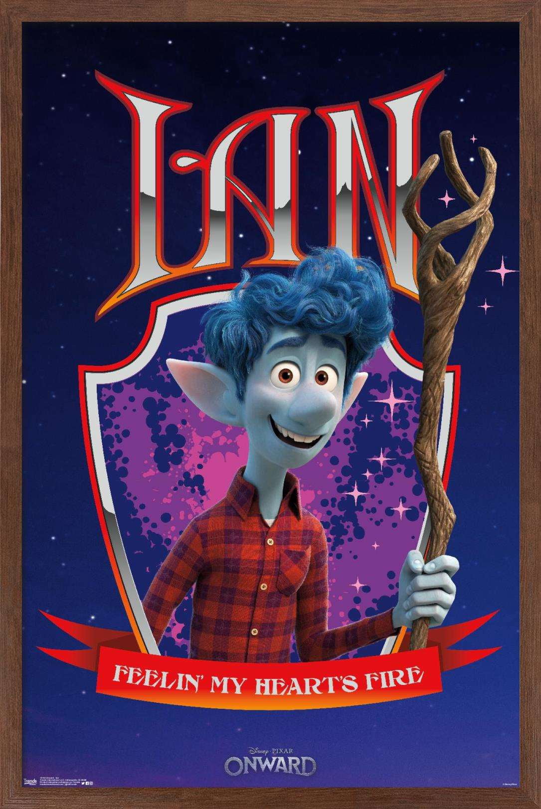 Disney Pixar Onward - Ian Wall Poster, 14.725" x 22.375", Framed