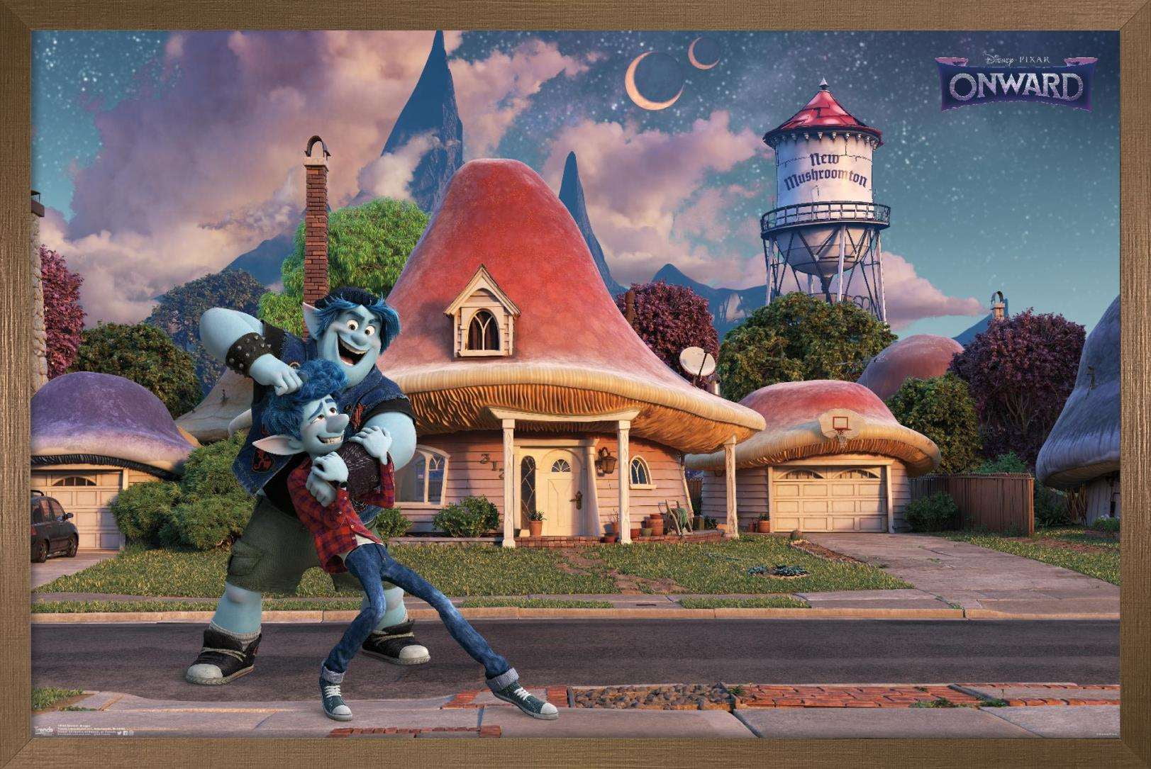 Disney Pixar Onward - Noogie Wall Poster, 14.725" x 22.375", Framed