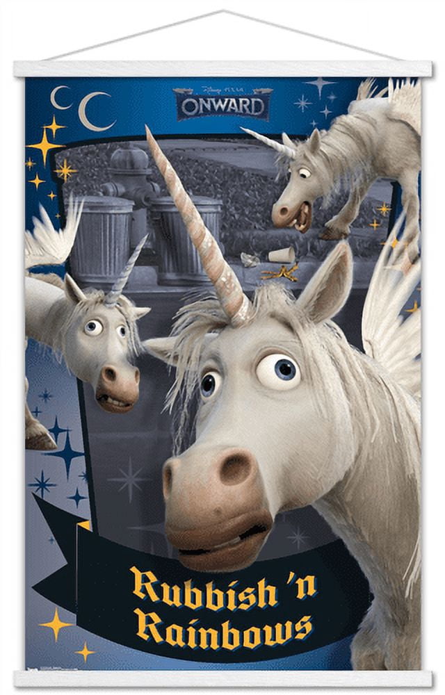 Disney Pixar Onward - Pegacorn Wall Poster with Wooden Magnetic Frame, 22.375" x 34"