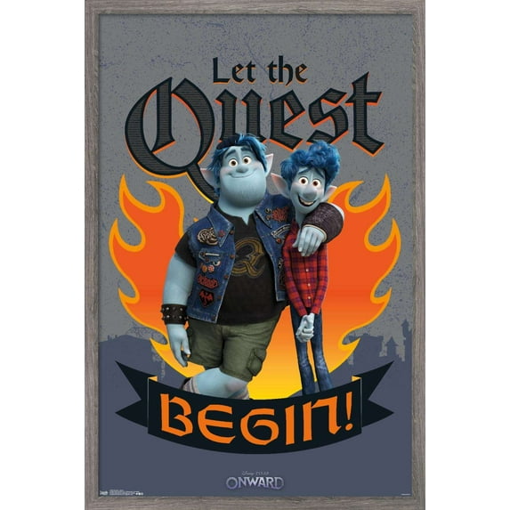 Disney Pixar Onward - Quest Wall Poster, 22.375" x 34", Framed
