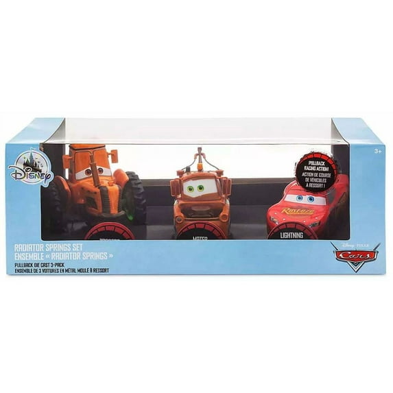 Disney / Pixar Pull 'n' Race Radiator Springs Diecast Car 3-Pack (Tractor, Mater & McQueen)