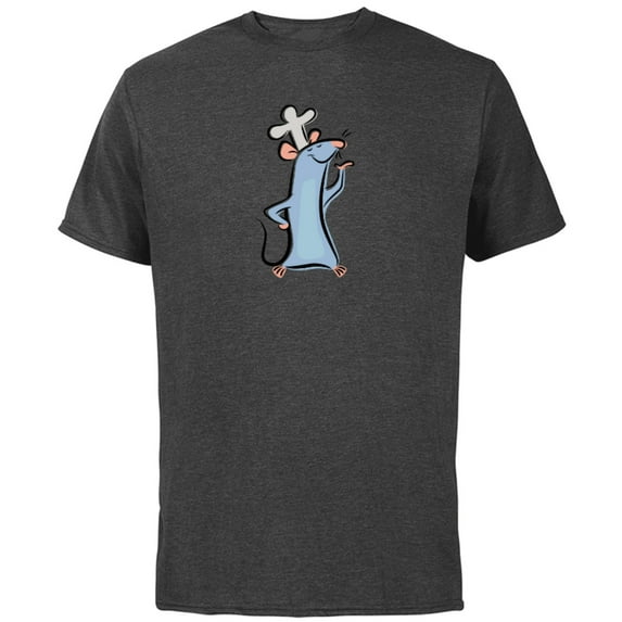 Disney Pixar Ratatouille Chef Remy Watercolor - Short Sleeve Cotton T-Shirt for Adults - Customized-Charcoal