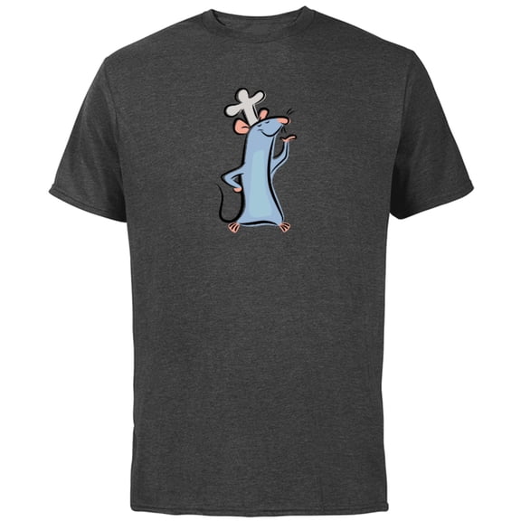 Disney Pixar Ratatouille Chef Remy Watercolor - Short Sleeve Cotton T-Shirt for Adults - Customized-Charcoal