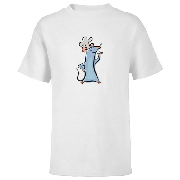 Disney Pixar Ratatouille Chef Remy Watercolor - Short Sleeve T-Shirt for Kids - Customized-White