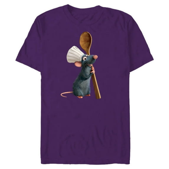 Disney Pixar Ratatouille Chef Remy with Spoon - Short Sleeve Blended T-Shirt for Adults- Customized-Purple