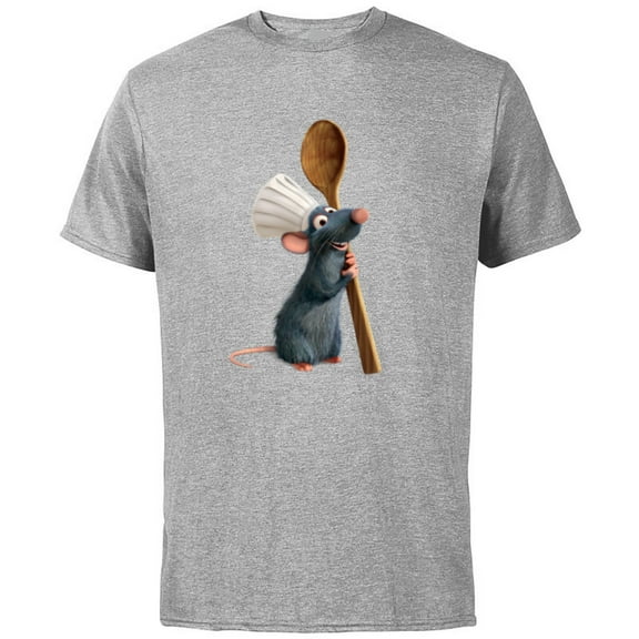 Disney Pixar Ratatouille Chef Remy with Spoon - Short Sleeve Cotton T-Shirt for Adults- Customized-Athletic Heather