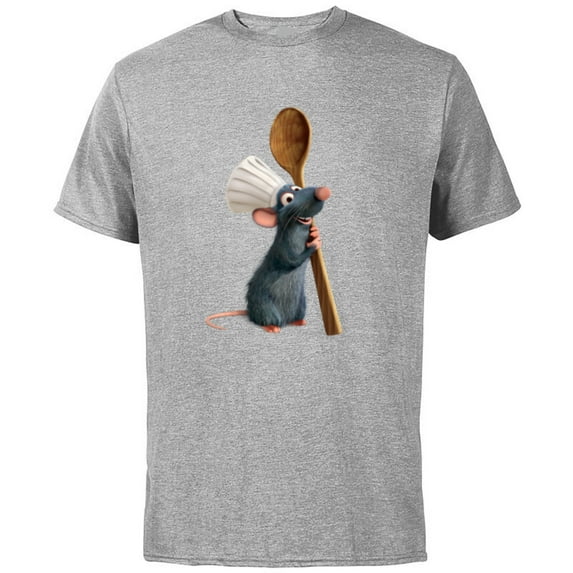 Disney Pixar Ratatouille Chef Remy with Spoon - Short Sleeve Cotton T-Shirt for Adults- Customized-Athletic Heather
