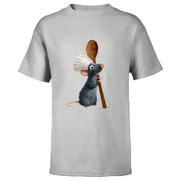Disney Pixar Ratatouille Chef Remy with Spoon - Short Sleeve T-Shirt for Kids- Customized-Athletic Heather