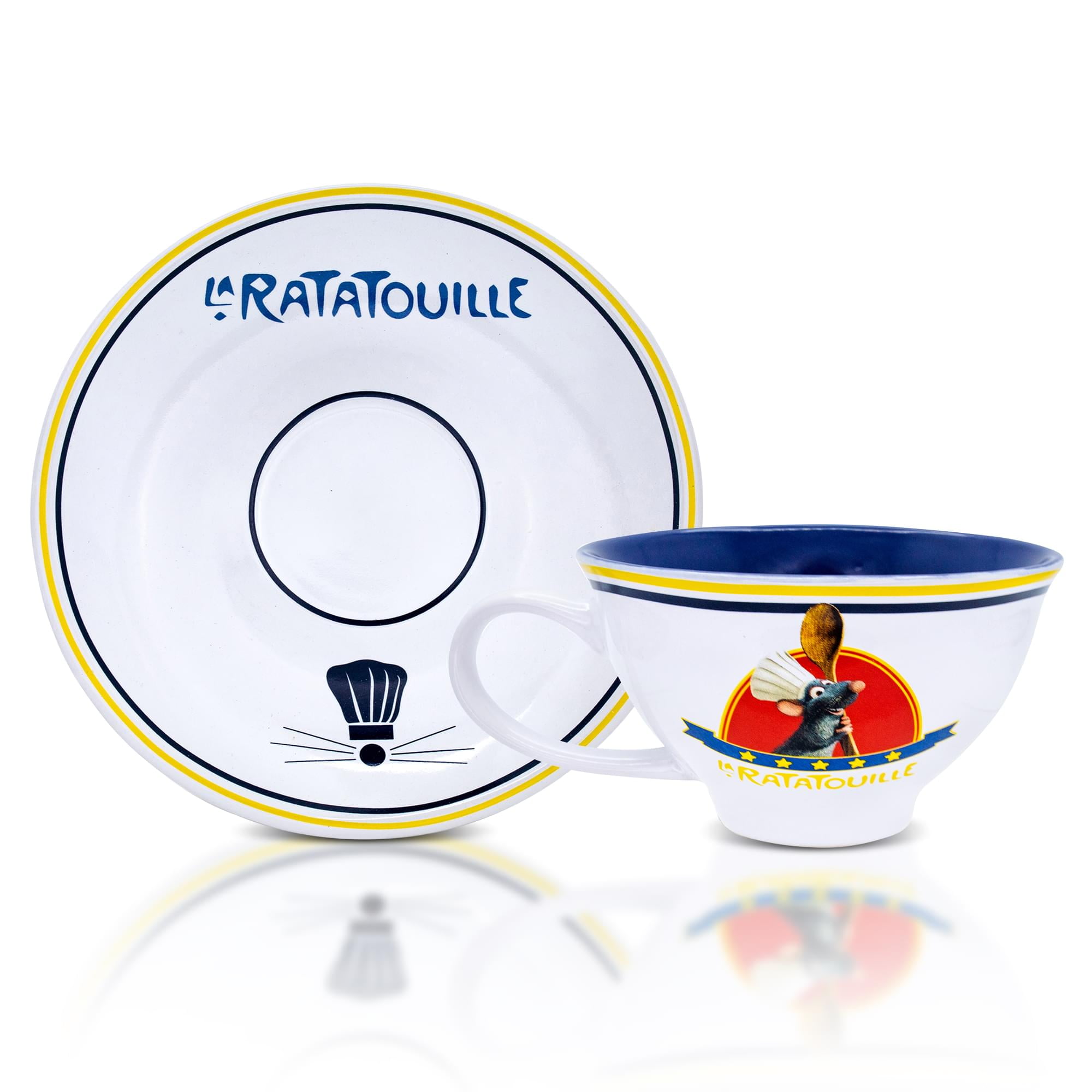 Rae Dunn Ratatouille Ceramic Garlic Keeper - White And Blue Disney Kitchen Accessory