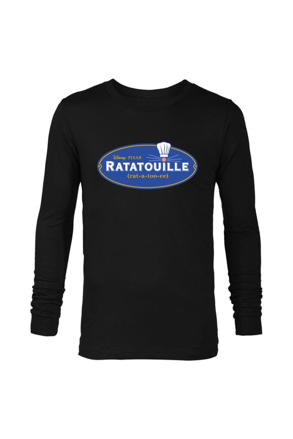 Disney Pixar Ratatouille Movie Logo T-Shirt - Long Sleeve T-Shirt for Men - Customized-Black