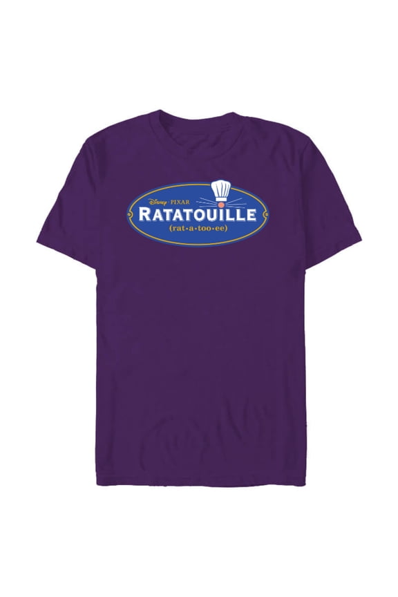 Disney Pixar Ratatouille Movie Logo T-Shirt- Short Sleeve Blended T-Shirt for Adults - Customized-Purple