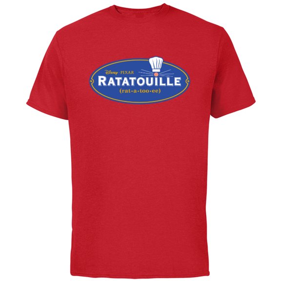 Disney Pixar Ratatouille Movie Logo T-Shirt - Short Sleeve Cotton T-Shirt for Adults - Customized-Red