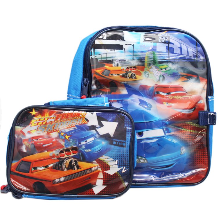 disney boys cars mini backpack with utility case blue Disney Pixar'S Feelin' Skiddish Mini Toy Backpack And Utility Bag (10In)