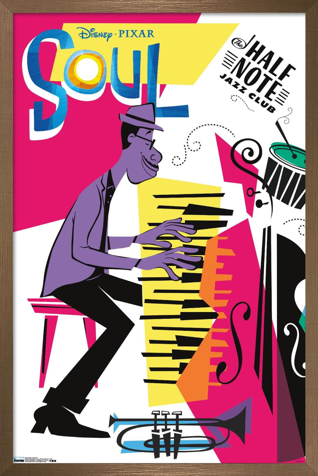Disney Pixar Soul - Half Note Wall Poster, 14.725" x 22.375", Framed