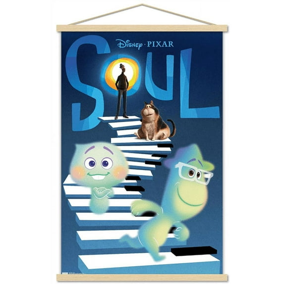 Disney Pixar Soul - Piano Wall Poster with Wooden Magnetic Frame, 22.375" x 34"