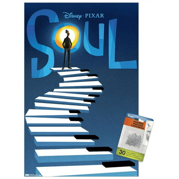 Disney Pixar Soul - Teaser Wall Poster with Push Pins, 14.725" x 22.375"