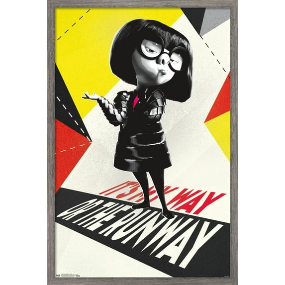 Disney Pixar The Incredibles 2 - Edna Wall Poster, 22.375" x 34", Framed