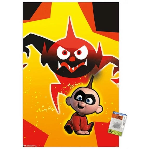 Disney Pixar The Incredibles 2 - Jack Jack Wall Poster with Push Pins, 22.375" x 34"