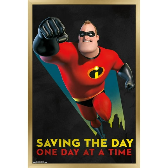 Disney Pixar The Incredibles 2 - Mr. Incredible Wall Poster, 14.725" x 22.375", Framed