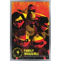 Disney Pixar The Incredibles - Family Incredible Wall Poster, 22.375" x 34", Framed