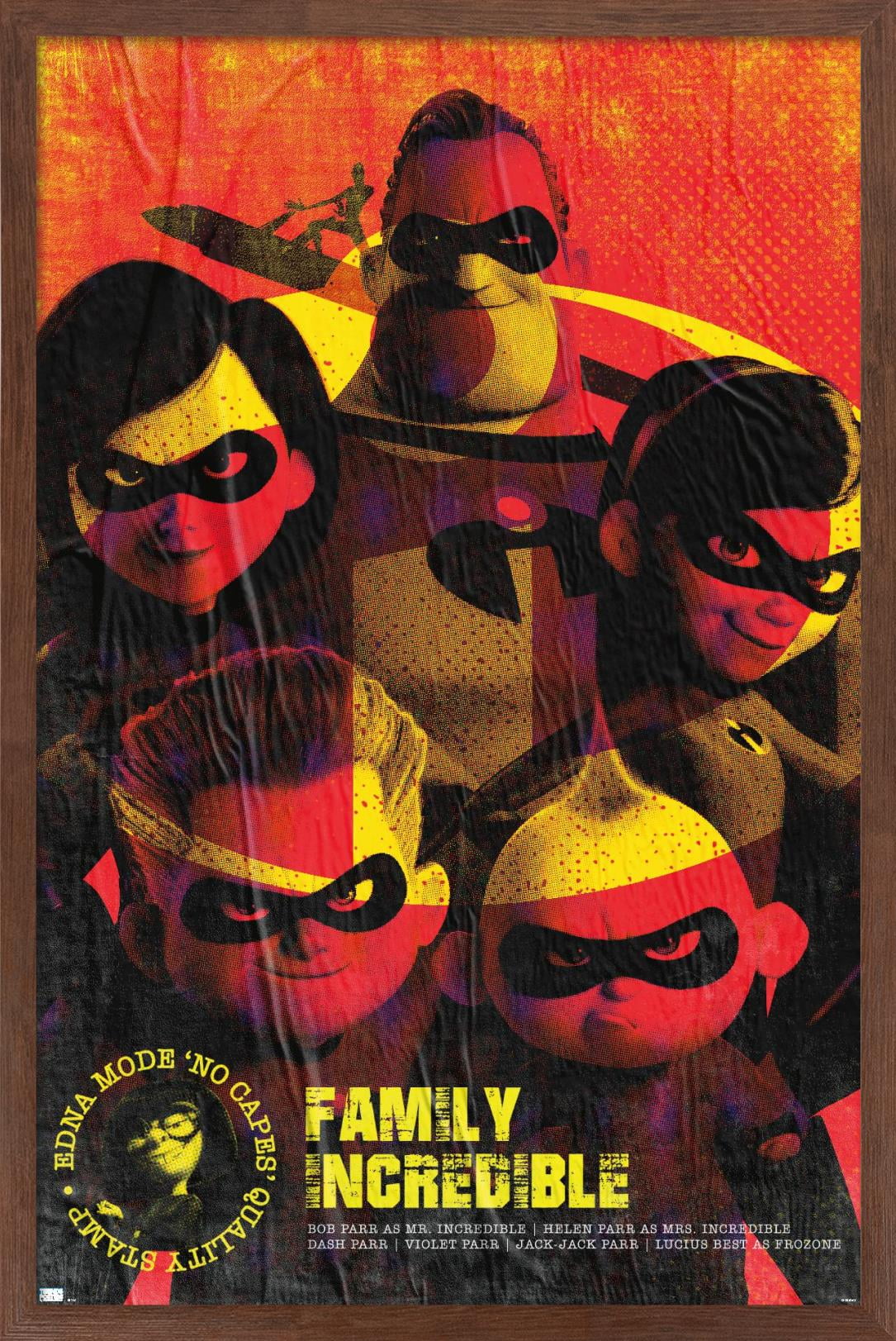 Disney Pixar The Incredibles - Family Incredible Wall Poster, 22.375" x 34", Framed